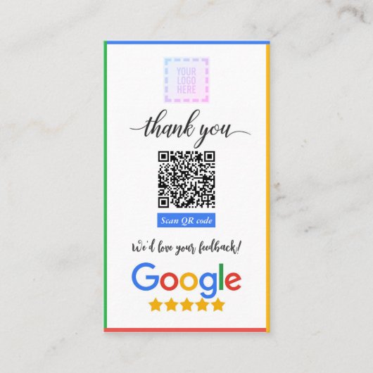 Google Review Card mit Coupon Cutoff & QR Code Visitenkarte (Vorderseite)