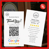 Google Review Card mit QR Code Link Template Visitenkarte