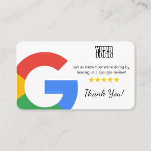 Google Review Card Template mit QR Code Link Visitenkarte