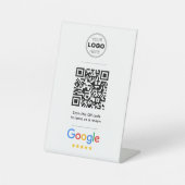 Google Review Einfaches Minimales QR-Code-Logo Sockelschild (Vorderseite)