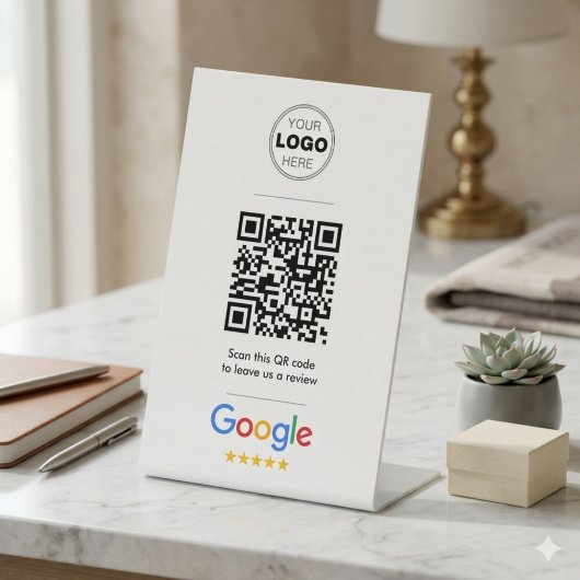 Google Review Einfaches Minimales QR-Code-Logo Sockelschild