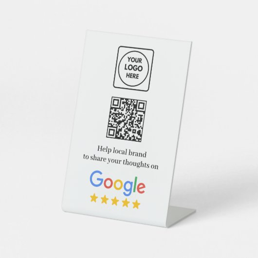 Google Review-Feedback-QR-Podest-Schild Sockelschild (Vorderseite)