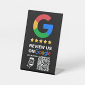 Google Review für moderne schwarze benutzerdefinie Sockelschild (Vorderseite)