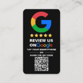 Google Review für moderne schwarze benutzerdefinie Visitenkarte (Vorderseite)