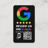 Google Review für moderne schwarze benutzerdefinie Visitenkarte (Vorderseite)
