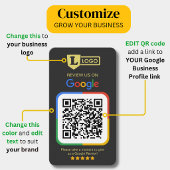 Google Review Geschäftskarten mit QR-Code Charcoal Visitenkarte