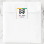 Google Review Link QR Code Quadratischer Aufkleber (Tasche)