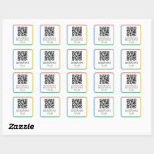 Google Review Link QR Code Quadratischer Aufkleber (Blatt)