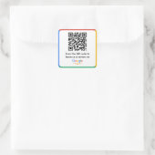 Google Review Link QR Code Quadratischer Aufkleber (Tasche)