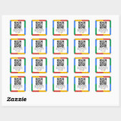 Google Review Link QR Code Quadratischer Aufkleber (Blatt)