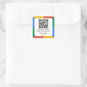 Google Review Link QR Code Quadratischer Aufkleber (Tasche)