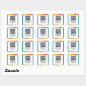 Google Review Link QR Code | Sehen Sie sich uns au Quadratischer Aufkleber (Blatt)