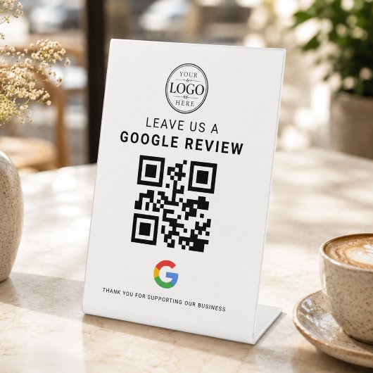Google Review Logo Tischdisplay Sockelschild