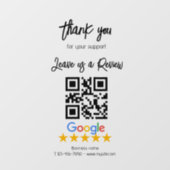 Google Review Mein Business Black QR Code Fensteraufkleber (Blatt)