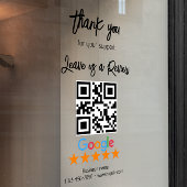 Google Review Mein Business Black QR Code Fensteraufkleber