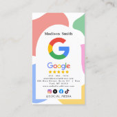 Google Review mit LOGO QR Code Link Business Card Visitenkarte (Rückseite)