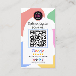 Google Review mit LOGO QR Code Link Business Card Visitenkarte