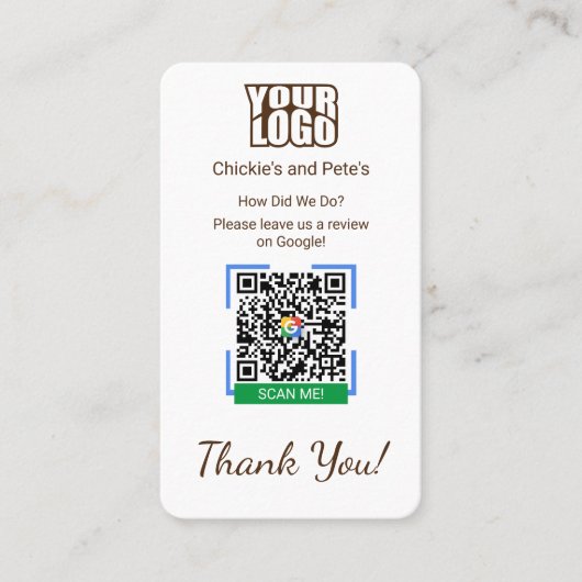 Google Review mit Map & QR Code Link Template Visitenkarte (Vorderseite)