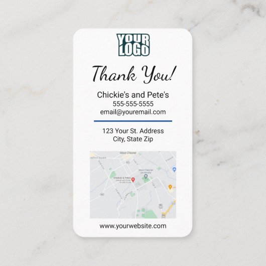 Google Review mit Map & QR Code Link Template Visitenkarte (Rückseite)