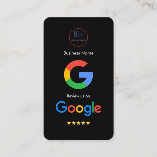 Google Review mit QR Code Link Business Card Visitenkarte (Vorderseite)