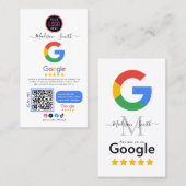Google Review mit QR Code Link Business Card Visitenkarte (Vorne/Hinten)