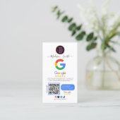 Google Review mit QR Code Link Business Card Visitenkarte (Stehend Vorderseite)