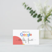Google Review mit QR Code Link Business Card Visitenkarte (Stehend Vorderseite)