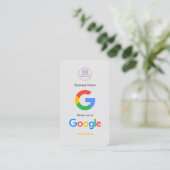Google Review mit QR Code Link Business Card Visitenkarte (Stehend Vorderseite)