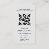 Google Review mit QR Code Link Business Card Visitenkarte (Rückseite)