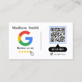 Google Review mit QR Code Link Business Card Visitenkarte (Vorderseite)