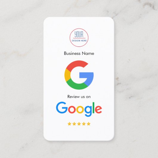 Google Review mit QR Code Link Business Card Visitenkarte (Vorderseite)