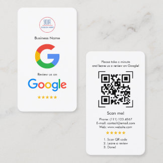 Google Review mit QR Code Link Business Card Visitenkarte