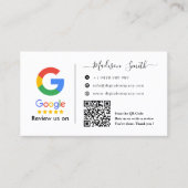 Google Review mit QR Code Link Business Card Visitenkarte (Vorderseite)