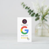 Google Review mit QR Code Link Business Card Visitenkarte (Stehend Vorderseite)
