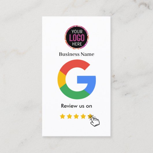 Google Review mit QR Code Link cg Business Card Visitenkarte (Vorderseite)