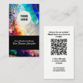 Google Review mit QR Code Link festgehaltenes Glas Visitenkarte (Vorne/Hinten)