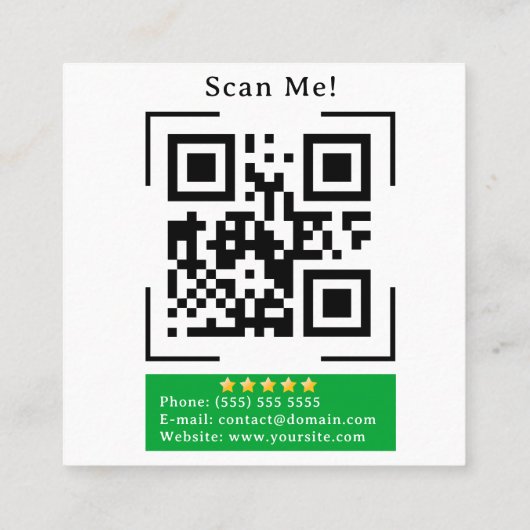 Google Review mit QR-Code Link Quadratische Visitenkarte (Rückseite)