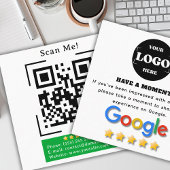Google Review mit QR-Code Link Quadratische Visitenkarte