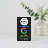 Google Review mit QR-Code Link und Logo Visitenkarte (Stehend Vorderseite)
