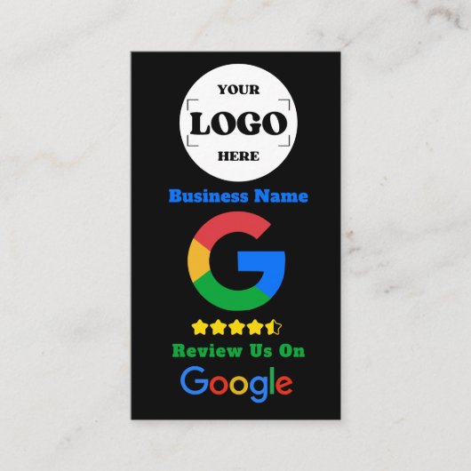 Google Review mit QR-Code Link und Logo Visitenkarte (Vorderseite)