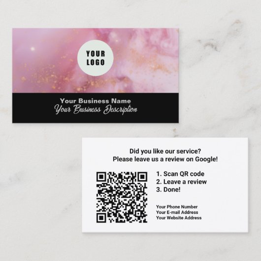 Google Review mit QR-Code Link Visitenkarte (Vorne/Hinten)