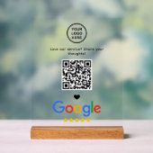 Google Review mit QR-Code Modernes Minimalistisch Acrylschild (Neutral)