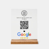 Google Review mit QR-Code Modernes Minimalistisch Acrylschild (Vorderseite)