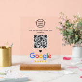 Google Review mit QR-Code Modernes Minimalistisch Acrylschild (Hochzeit)