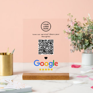Google Review mit QR-Code Modernes Minimalistisch Acrylschild