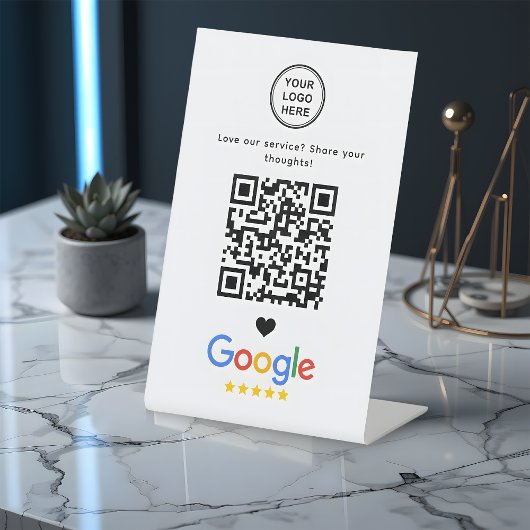 Google Review mit QR-Code Modernes Minimalistisch Sockelschild