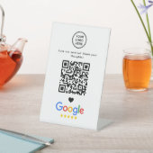 Google Review mit QR-Code Modernes Minimalistisch Sockelschild (In SItu)