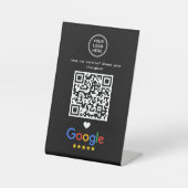 Google Review mit QR Code Modernes, schlankes Schw Sockelschild (Vorderseite)