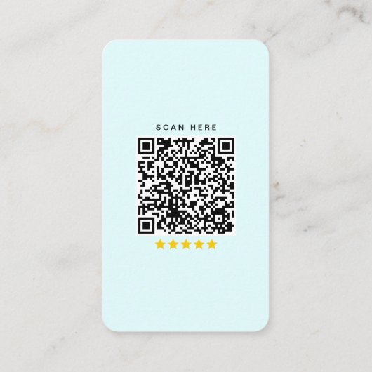 Google Review mit QR Code Soft Blue Visitenkarte (Rückseite)