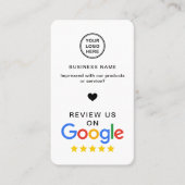 Google Review mit QR Code Stilvoll modern Visitenkarte (Vorderseite)